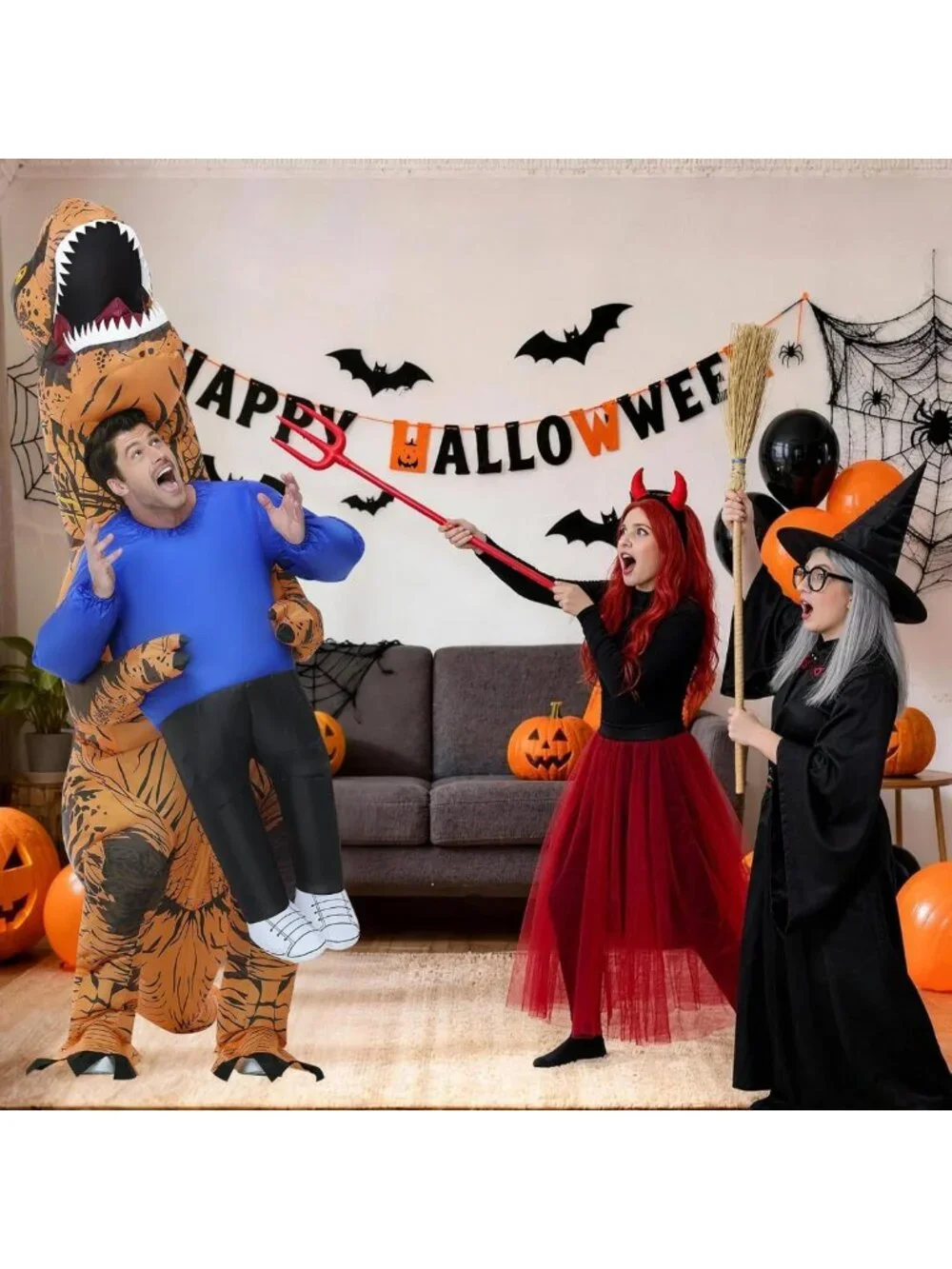 Inflatable Dinosaur Costume for Adults - Fun Blow-Up Halloween Party Outfit